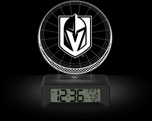 Image of Game Time Vegas Golden Knights LED 3D Illusion Alarm Clock (Gifts)