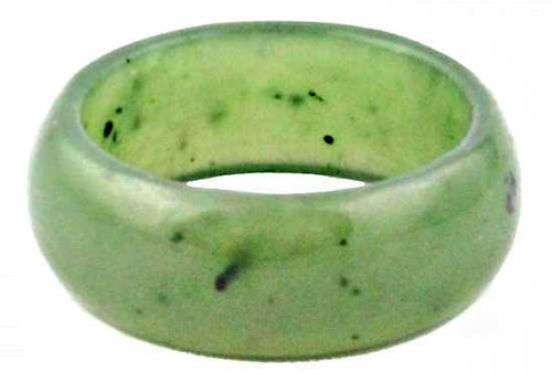 Image of Genuine Canadian Nephrite Jade Wide Solid Band Ring (FYR)