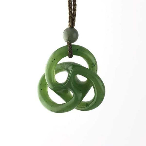 Image of Genuine Natural Canadian Nephrite Jade Intricate Twist Knot Necklace