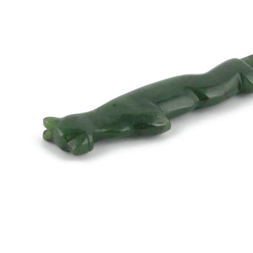 Natural Untreated Nephrite Jade Bear Letter Opener 6 inches