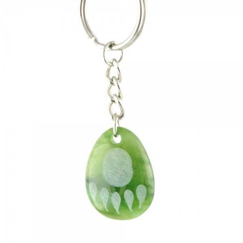 Image of Genuine Natural Nephrite Jade Bear Paw Keychain