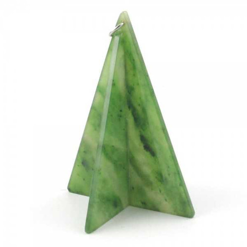 Image of Genuine Natural Nephrite Jade Christmas Tree Figure Ornament