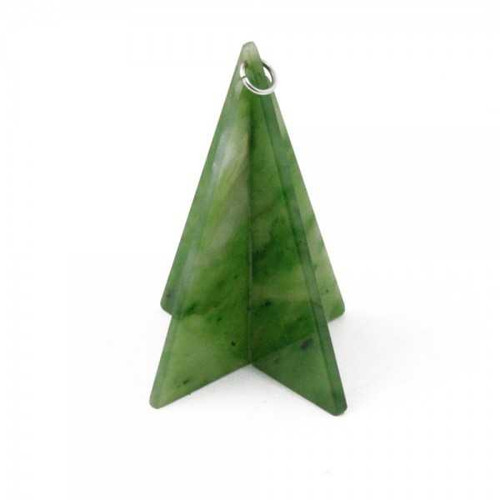 Image of Genuine Natural Nephrite Jade Christmas Tree Figure Ornament