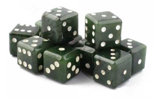 Image of Genuine Natural Nephrite Jade Dice Sold Individually