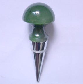 36.5x40mm Natural Untreated Nephrite Jade Domed Wine Bottle Stopper