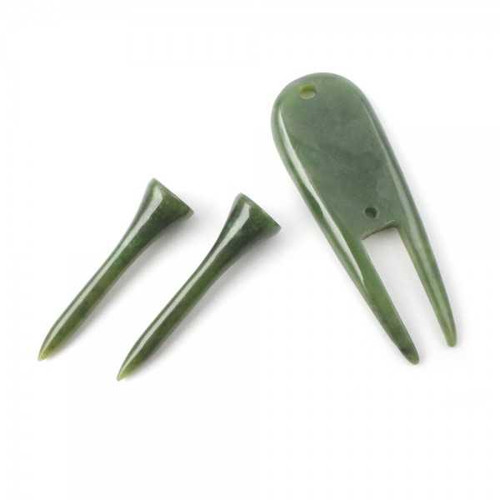 Image of Genuine Natural Nephrite Jade Golf Tee Box Set