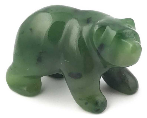 Image of Genuine Natural Nephrite Jade Grizzly Bear Figurine 1 inch