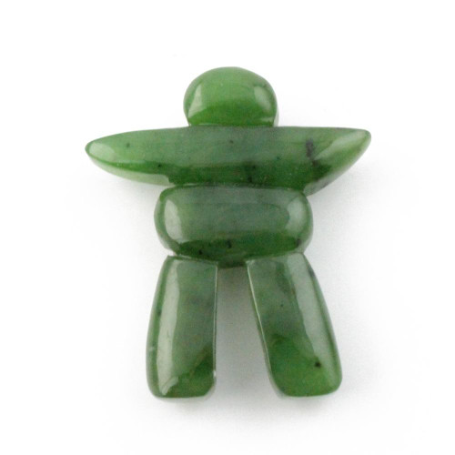 35mm Natural Untreated Nephrite Jade Inukshuk (Vancouver 2010 Symbol) Magnet