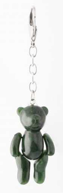 Image of Genuine Natural Nephrite Jade Jointed Teddy Bear Keychain