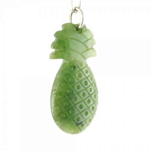 Image of Genuine Natural Nephrite Jade Pineapple Keychain