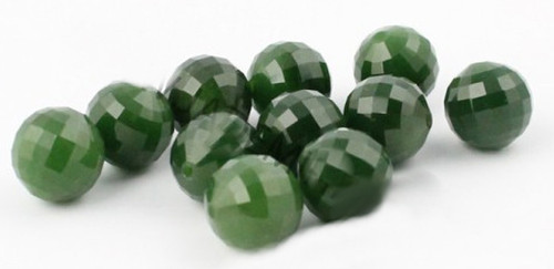 Genuine Natural Nephrite Jade Round Bead Faceted 12mm Grade A