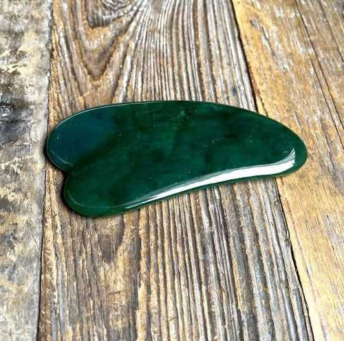 Image of Genuine Natural Nephrite Jade Wing-Shaped Gua Sha Tool