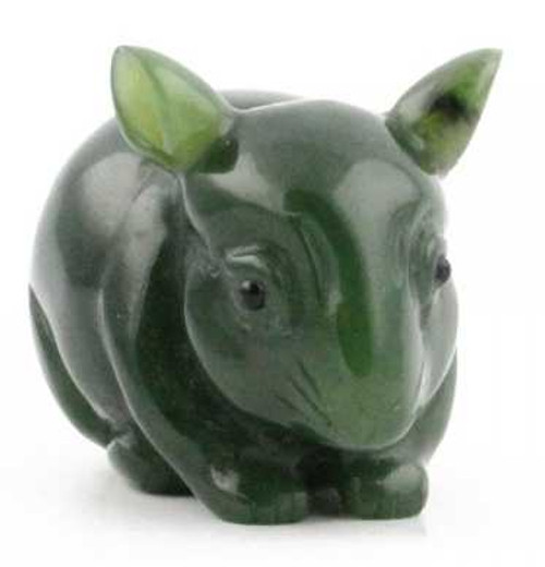 Image of Genuine Nephrite Jade Chinchilla Figurine (J-Chinchilla)