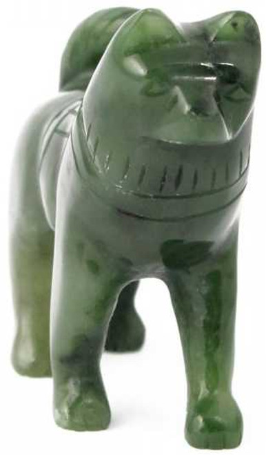 Image of Genuine Nephrite Jade Dog Husky Figurine (Multiple Sizes Available) (HNW-010)