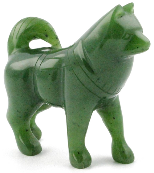 Genuine Nephrite Jade Dog Husky Figurine (Multiple Sizes Available) (HNW-010)
