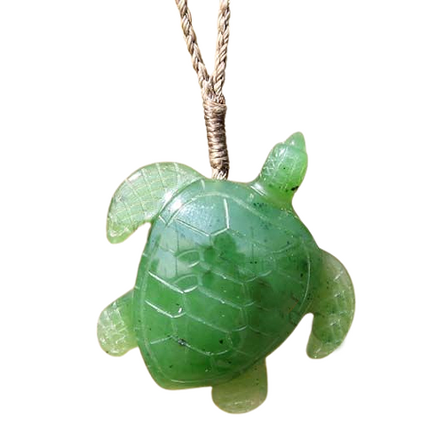 Genuine Nephrite Jade Sea Turtle Pendant (Multiple Sizes) (HNW-3710)
