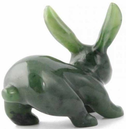 Image of Genuine Solid Nephrite Jade Jack Rabbit Figurine