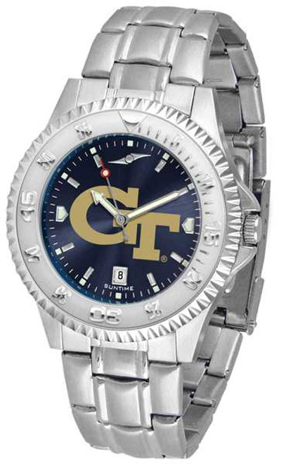 Image of Georgia Tech Yellow Jackets Competitor Steel AnoChrome Mens Watch