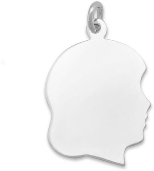 Image of Girl Silhouette Charm 925 Sterling Silver