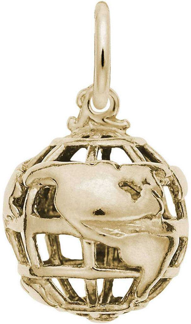 Image of Globe 3D Charm (Choose Metal) by Rembrandt