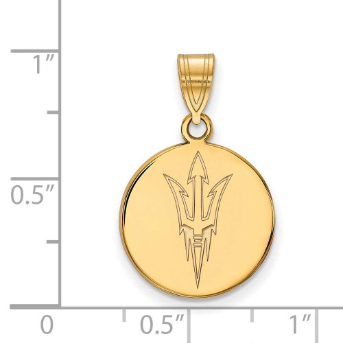 Image of Gold Plated 925 Silver Arizona State University Med Disc LogoArt Pendant GP048
