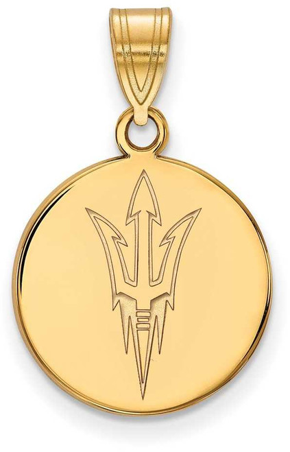 Image of Gold Plated 925 Silver Arizona State University Med Disc LogoArt Pendant GP048
