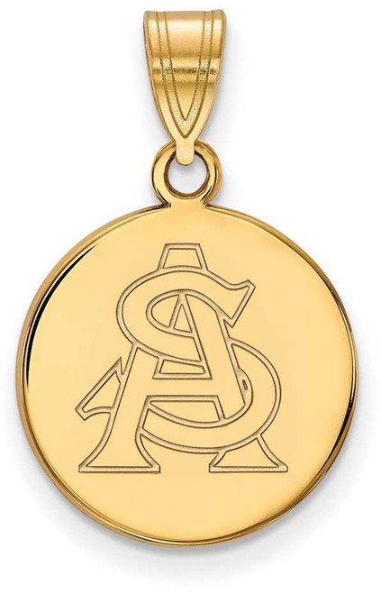 Image of Gold Plated 925 Silver Arizona State University Med Disc LogoArt Pendant GP051