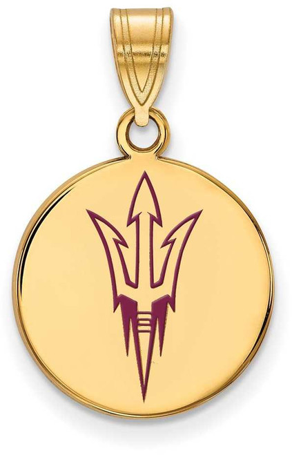 Image of Gold Plated 925 Silver Arizona State University Med. Pendant LogoArt GP054AZS
