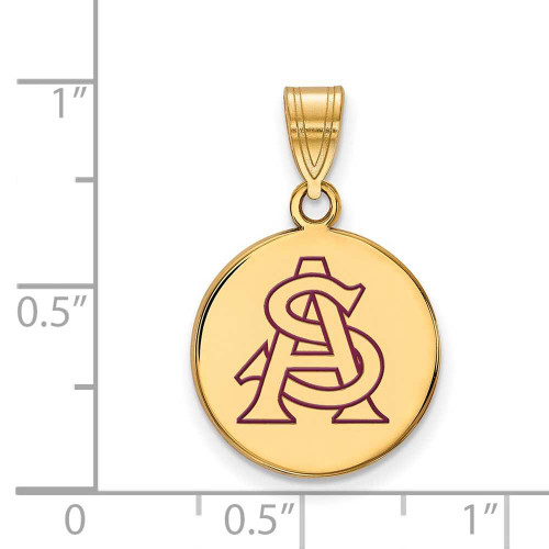 Image of Gold Plated 925 Silver Arizona State University Med. Pendant LogoArt GP056AZS