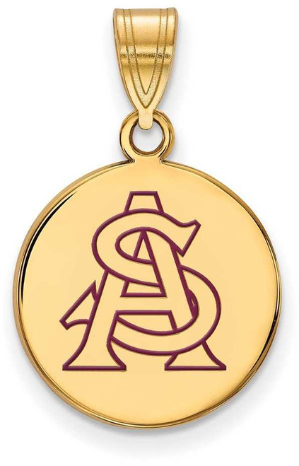 Image of Gold Plated 925 Silver Arizona State University Med. Pendant LogoArt GP056AZS