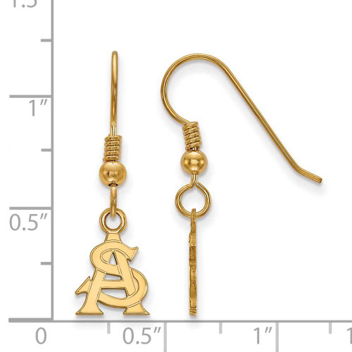 Image of Gold Plated 925 Silver Arizona State University X-Small Dangle Earrings LogoArt