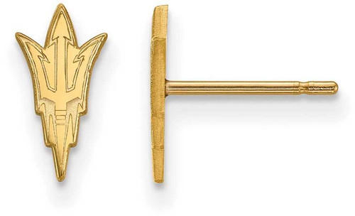 Image of Gold Plated 925 Silver Arizona State University XSmall Earrings LogoArt GP007AZS