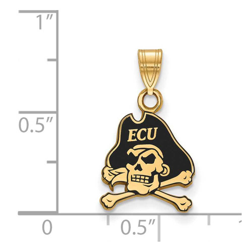 Image of Gold Plated 925 Silver East Carolina University Sm Pendant by LogoArt GP027ECU