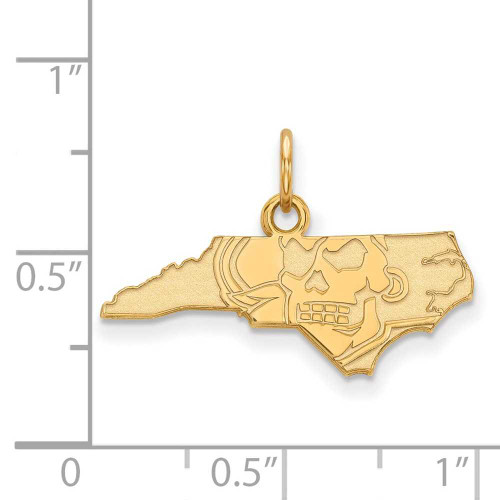 Image of Gold Plated 925 Silver East Carolina University XSmall Pendant LogoArt GP051ECU