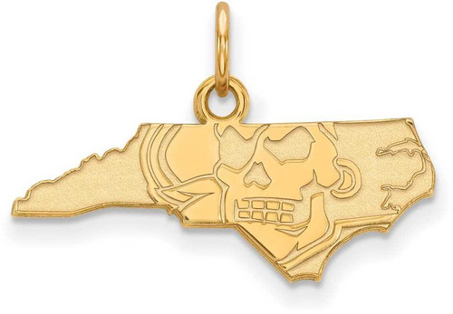 Image of Gold Plated 925 Silver East Carolina University XSmall Pendant LogoArt GP051ECU