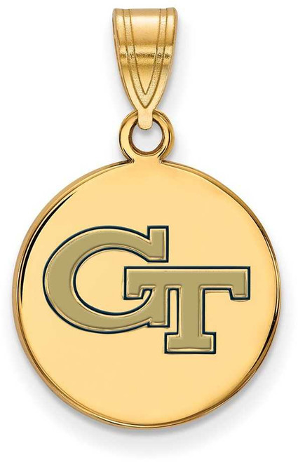 Image of Gold Plated 925 Silver Georgia Institute of Tech Medium Enamel Pendant LogoArt