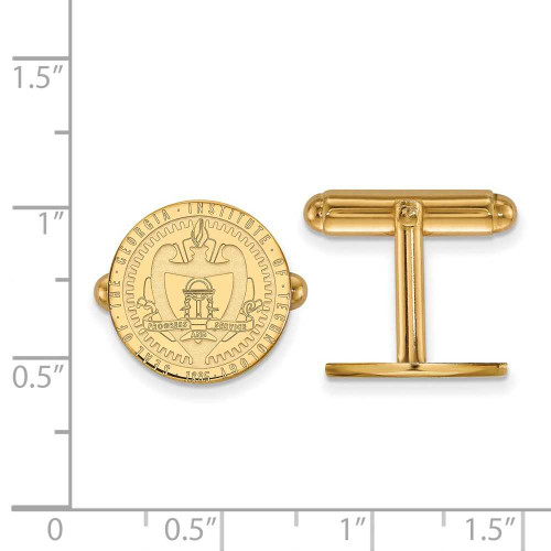 Image of Gold Plated 925 Silver Georgia Institute of Technology Crest Cuff Links LogoArt