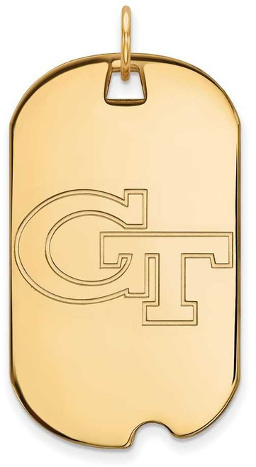 Image of Gold Plated 925 Silver Georgia Institute of Technology Large Dog Tag by LogoArt