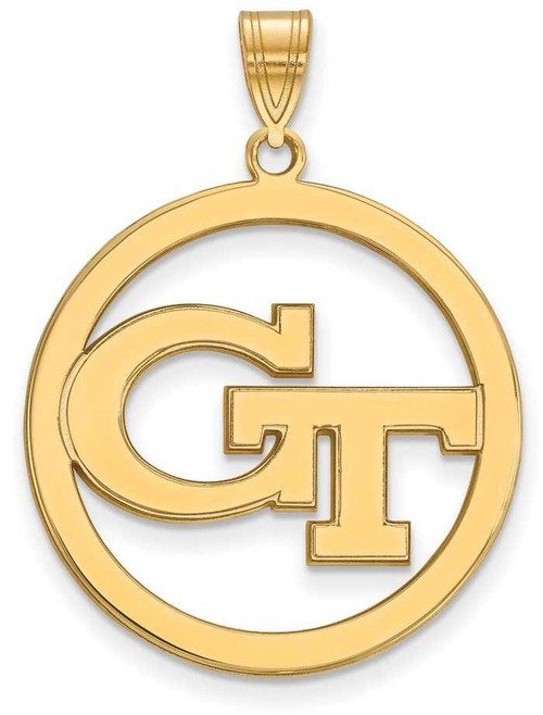 Image of Gold Plated 925 Silver Georgia Institute of Technology Large Pendant Cir LogoArt