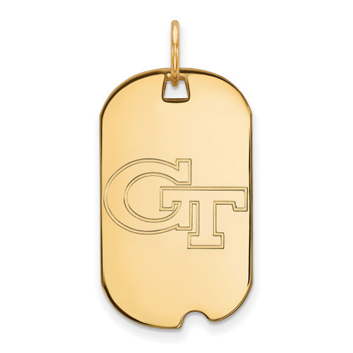 Gold Plated 925 Silver Georgia Institute of Technology Sm Dog Tag by LogoArt
