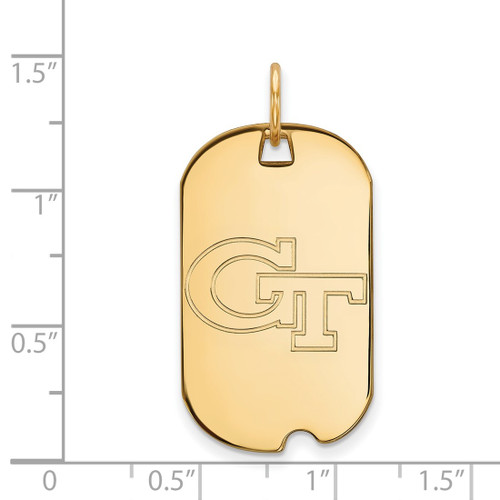 Gold Plated 925 Silver Georgia Institute of Technology Sm Dog Tag by LogoArt