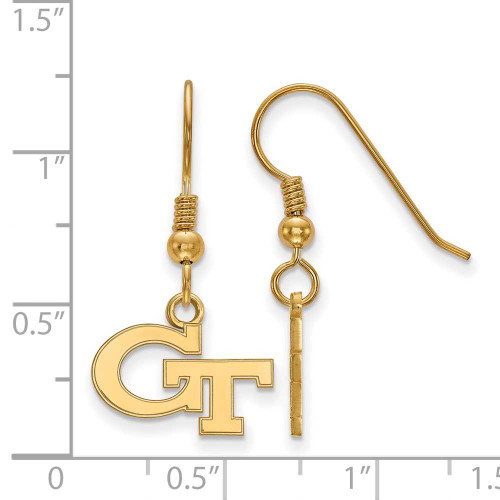 Image of Gold Plated 925 Silver Georgia Institute of Technology XS Earrings LogoArt GP006