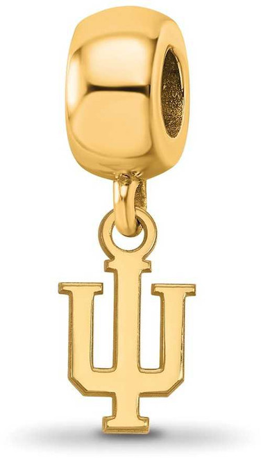 Image of Gold Plated 925 Silver Indiana University XS Dangle Bead LogoArt Charm GP033IU