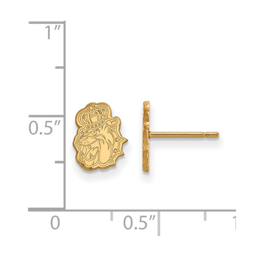 Gold Plated 925 Silver James Madison University X-Small Post Earrings by LogoArt