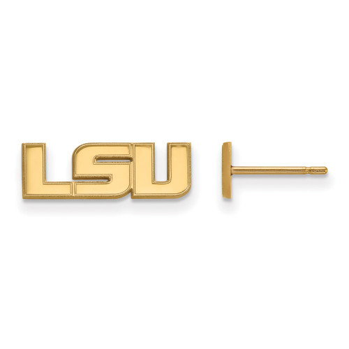 Gold Plated 925 Silver Louisiana State University XS Earrings LogoArt GP082LSU
