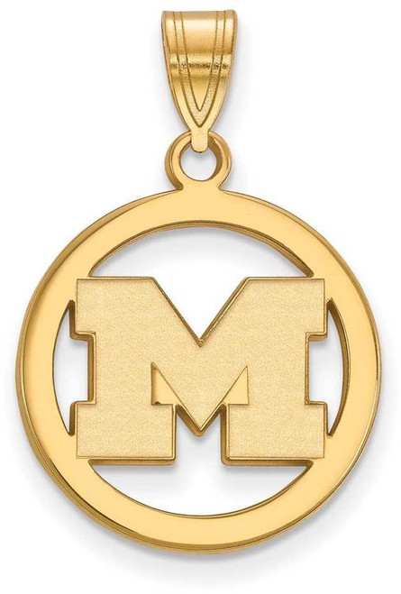 Image of Gold Plated 925 Silver Michigan (University Of) Sm Pendant Circle by LogoArt