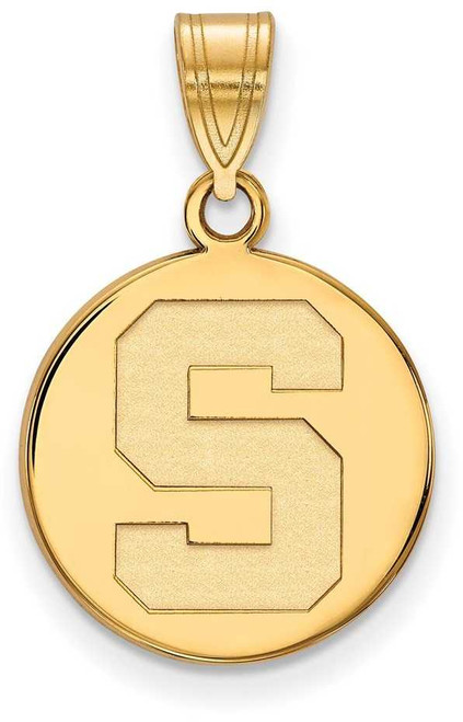 Image of Gold Plated 925 Silver Michigan State University Medium Pendant LogoArt GP039MIS