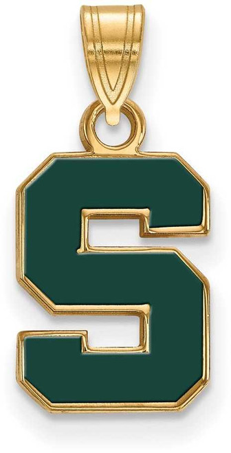Image of Gold Plated 925 Silver Michigan State University Sm Pendant by LogoArt GP031MIS