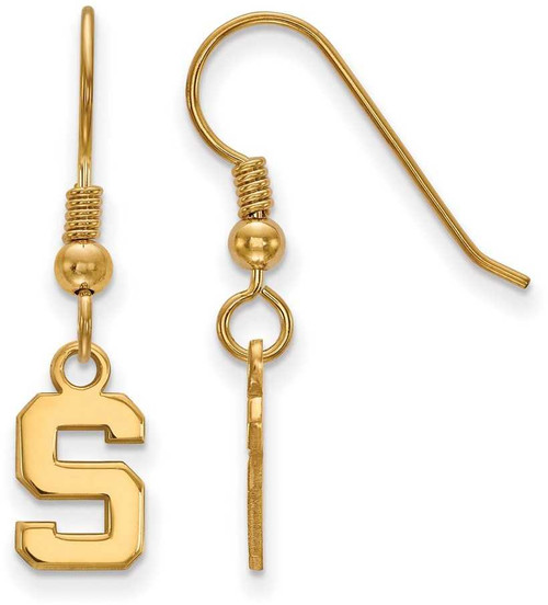 Image of Gold Plated 925 Silver Michigan State University XSmall Earrings LogoArt GP006