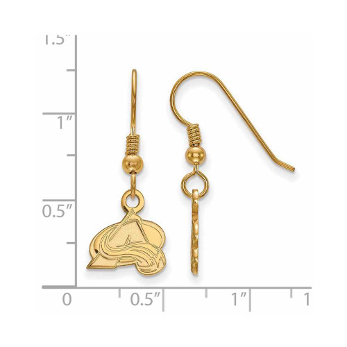 Image of Gold Plated 925 Silver NHL Colorado Avalanche X-Small Dangle Earrings by LogoArt